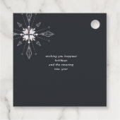 シルバースノーフレークホリデーメッセージカード フェイバータグ (裏面)