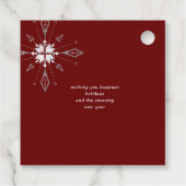 シルバースノーフレークホリデーメッセージカード フェイバータグ (裏面)