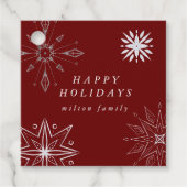 シルバースノーフレークホリデーメッセージカード フェイバータグ (正面)