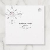 シルバースノーフレークホリデーメッセージカード フェイバータグ (裏面)