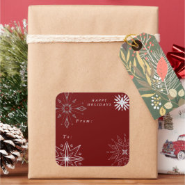 シルバースノーフレークホリデー スクエアシール