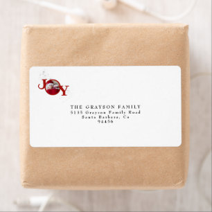 シルバースノーフレークメリークリスマスジョイフォトホリデー ラベル