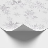 シルバースノーフレークモダンクリスマスホリデー ラッピングペーパー (角)