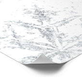 シルバースノーフレーク冬のウェディングウェルカムサイン ポスター (角)