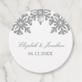 シルバースノーフレーク冬の結婚式 フェイバータグ (正面)