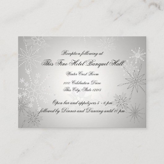 シルバースノーフレーク披露宴 エンクロージャーカード (正面)