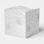 シルバースノーフレーク白い雪ありがとう赤ちゃんシャワー フェイバーボックス (裏面サイド)