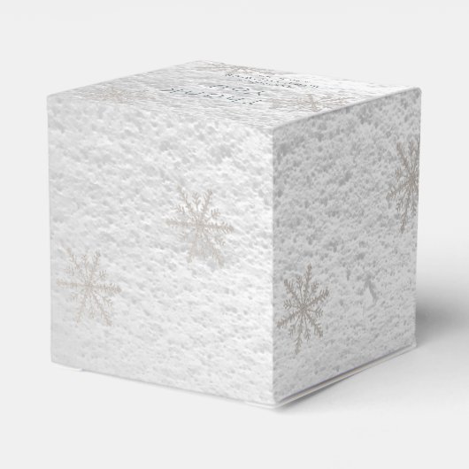 シルバースノーフレーク白い雪ありがとう赤ちゃんシャワー フェイバーボックス (裏面サイド)