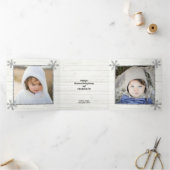 シルバースノーフレーク素朴クリスマス4写真 三つ折りクリスマスカード (内部)