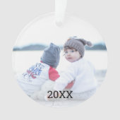 シルバースノーフレーク2サイドのクリスマスフォト オーナメント (正面)