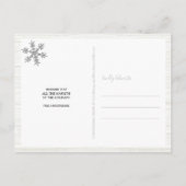 シルバースノーフレーク3フォトメリークリスマス ポストカード (裏面)