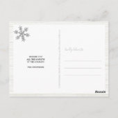 シルバースノーフレーク3フォトメリークリスマス ポストカード (裏面)