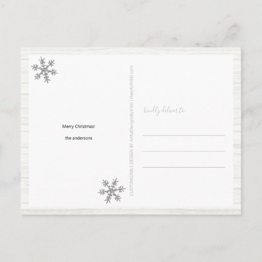 シルバースノーフレーク4フォトクリスマすてきス ポストカード (裏面)