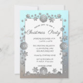シルバースノーフレーク、フレーム企業のクリスマスパーティー 招待状 (正面)