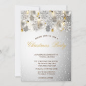 シルバースノーフレーク、ボールカンパニークリスマスパーティー 招待状 (正面)