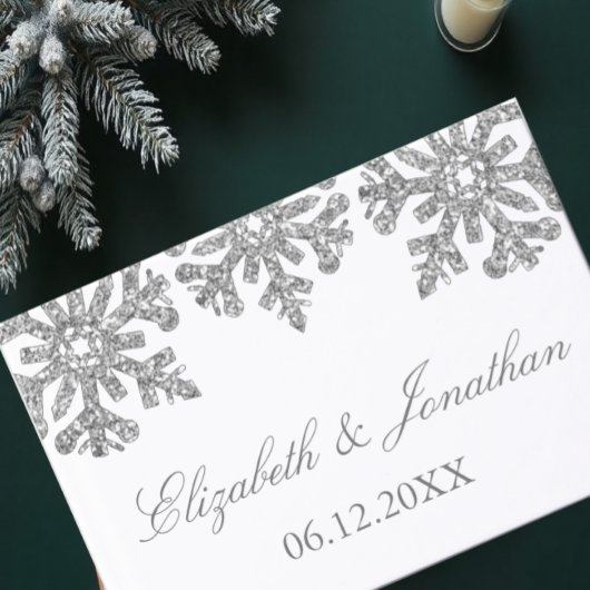 シルバースノーフレーク 冬の結婚式 ゲストブック