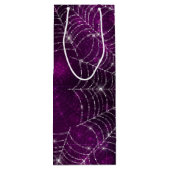 シルバースパイダーウェブ付き紫《写真》ぼけ味 ワインギフトバッグ (裏面)