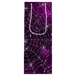 シルバースパイダーウェブ付き紫《写真》ぼけ味 ワインギフトバッグ