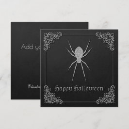 シルバースパイダーハロウィングリーティングカード