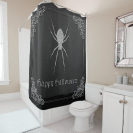 シルバースパイダーハロウィーン シャワーカーテン