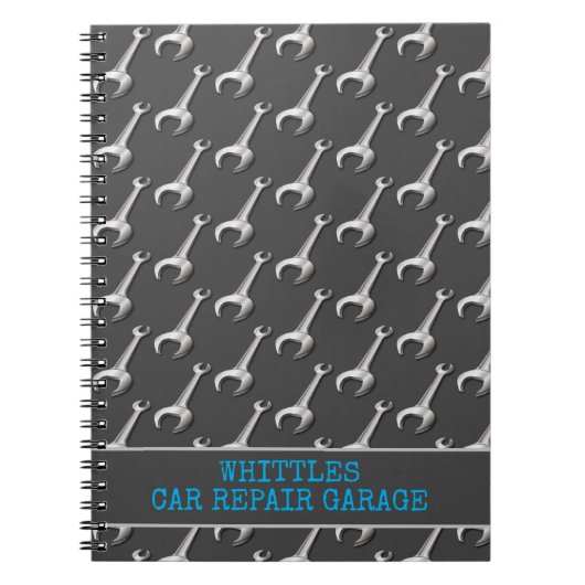 シルバースパナズカーオート整備士ガレージワークショップ ノートブック (正面)