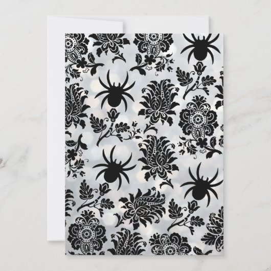 シルバースパークリーこうもりハロウィーン招待状 招待状 (裏面)