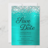 シルバースパークリーグリッターターコイズグラデーション箔 セーブザデート (正面)