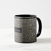 シルバースパークリーグリッターパーソナライズされた名 マグカップ (正面右)