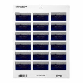 シルバースパークリーグリッターブルーネイビーベルベット ラベル (フルシート)