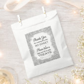 シルバースパークルキャンディバービュッフェ結婚式の引き出物バッグ フェイバーバッグ (クリップ留めされた状態)