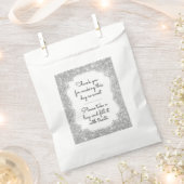 シルバースパークルキャンディバービュッフェ結婚式の引き出物バッグ フェイバーバッグ (クリップ留めされた状態)