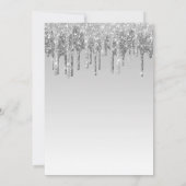 シルバースパークルグリッターエイジ誕生日 招待状 (裏面)