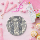 シルバースパークルグリッターグラモールグラムモダントレンディー ペーパープレート (パーティー)