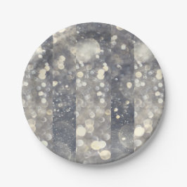 シルバースパークルグリッターグラモールグラムモダントレンディー ペーパープレート