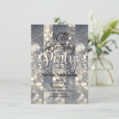 シルバースパークルグリッターグラモールグラムモダンパーティー 招待状 (スタンド正面)