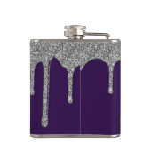 シルバースパークルグリッタードリップオンパープルモノグラム フラスク (裏面)