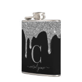 シルバースパークルグリッタードリップオンブラックモノグラム フラスク (左)