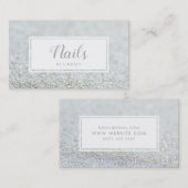 シルバースパークルグリッターネイルアーティスト 名刺 (正面/裏面)