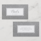 シルバースパークルグリッターネイルアーティスト 名刺 (正面/裏面)