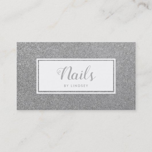 シルバースパークルグリッターネイルアーティスト 名刺 (正面)