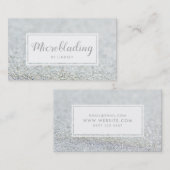 シルバースパークルグリッターマイクロブラディング 名刺 (正面/裏面)