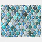 シルバースパークルグリッターマーメイドはかりで測 フリースブランケット (正面(横))