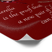 シルバースパークルグリッターレッド水玉模様シューズ ポスター (角)