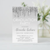 シルバースパークルグリッター卒業パーティー 招待状 (スタンド正面)