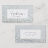 シルバースパークルグリッター眉メイクアップアーティスト 名刺 (正面/裏面)