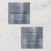 シルバースパークルグリッター美しいスタイリスト スクエア名刺 (正面/裏面)