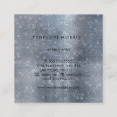 シルバースパークルグリッター美しいスタイリスト スクエア名刺 (裏面)