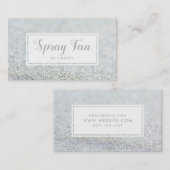 シルバースパークルグリッター美しいスプレータンサロン 名刺 (正面/裏面)