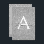 シルバースパークルグリッター40th誕生日パーティー 招待状<br><div class="desc">高級シルバースパークルガーリーグリッター誕生日パーティモノグラム名とイニシャル40th誕生日パーティの招待状。この40歳の誕生日の招待は、シルバーで探しているシルバースパークルのグリッターガーリーパーティーに祝最適です。</div>