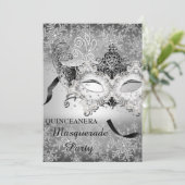 シルバースパークルスノーフレークマスカレードキンセアニエラ 招待状 (スタンド正面)